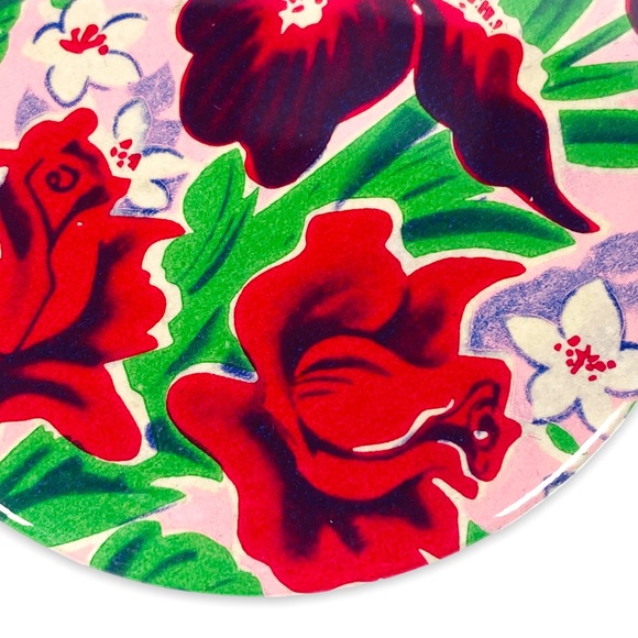 Vintage 1950's Wrapping Paper Upcycled Pocket Purse Mirror 3" - Picture 5 of 10